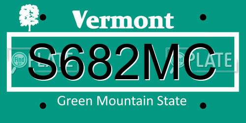 S682MC Vermont License Plate