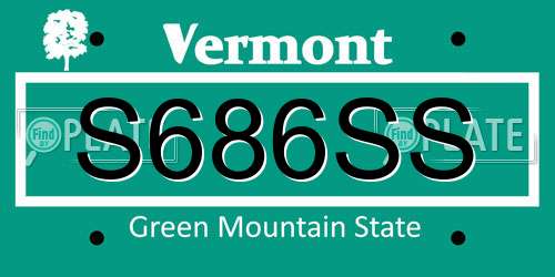 S686SS Vermont License Plate