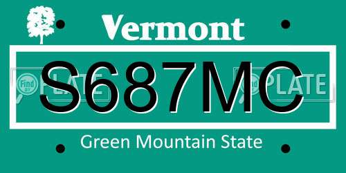 S687MC Vermont License Plate