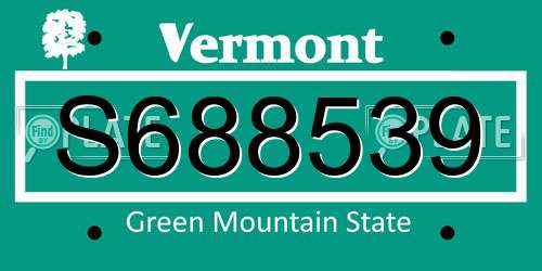 S688539 Vermont License Plate