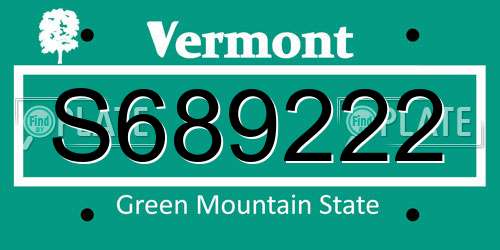S689222 Vermont License Plate