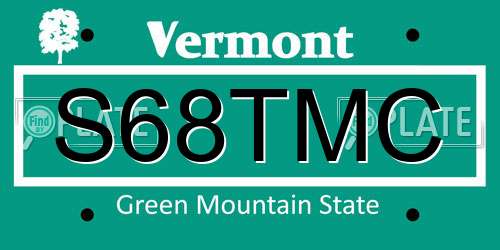 S68TMC Vermont License Plate