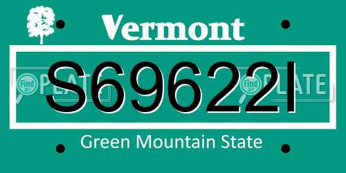 S69622I Vermont License Plate
