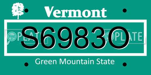 S6983O Vermont License Plate