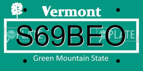 S69BEO Vermont License Plate