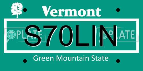 S70LIN Vermont License Plate