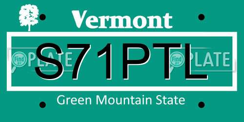S71PTL Vermont License Plate