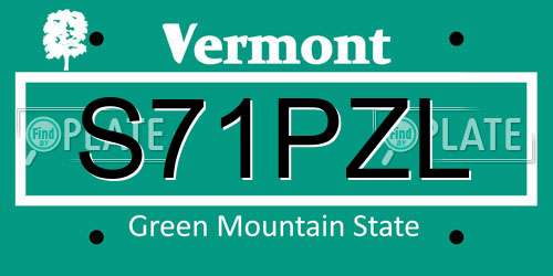S71PZL Vermont License Plate