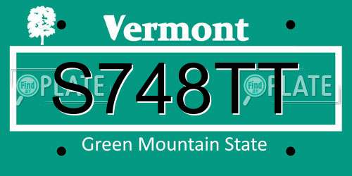 S748TT Vermont License Plate