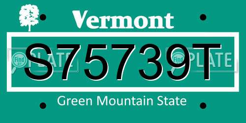 S75739T Vermont License Plate