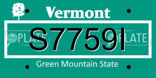 S7759I Vermont License Plate