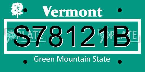S78121B Vermont License Plate