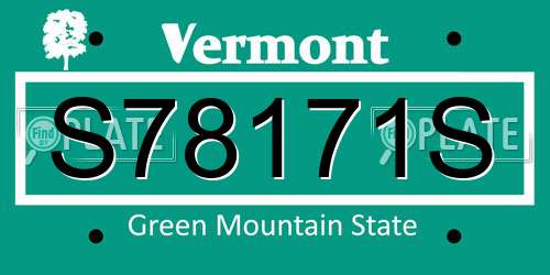S78171S Vermont License Plate