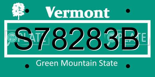 S78283B Vermont License Plate