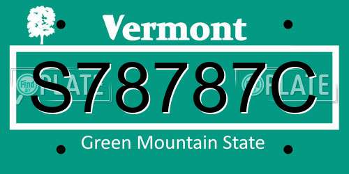 S78787C Vermont License Plate