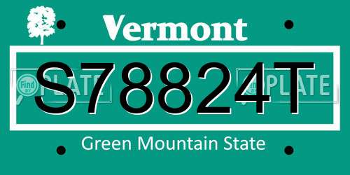 S78824T Vermont License Plate