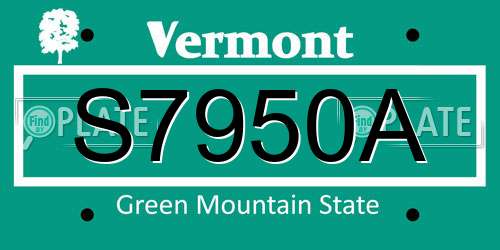 S7950A Vermont License Plate