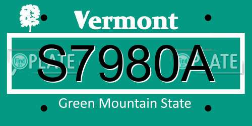 S7980A Vermont License Plate
