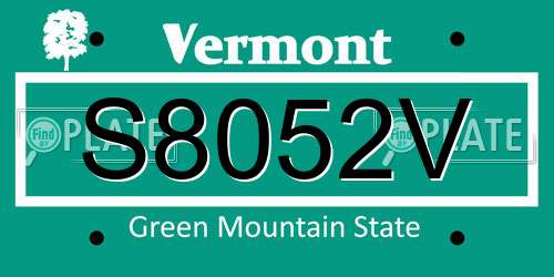 S8052V Vermont License Plate