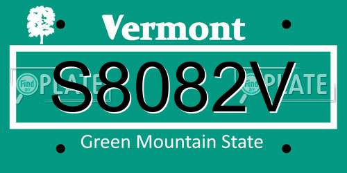 S8082V Vermont License Plate