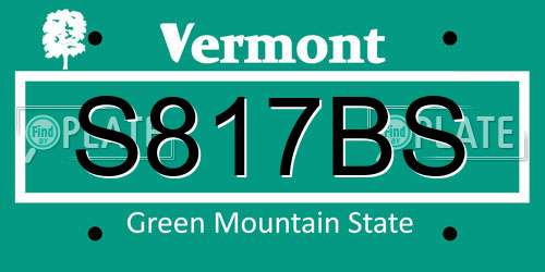 S817BS Vermont License Plate