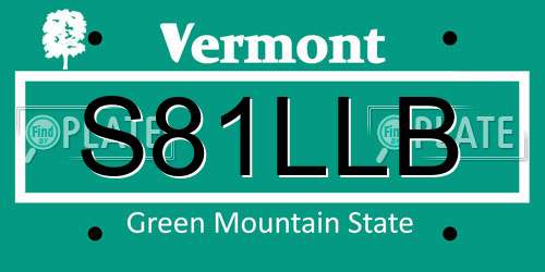 S81LLB Vermont License Plate