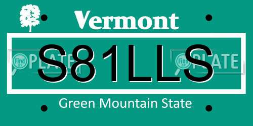 S81LLS Vermont License Plate