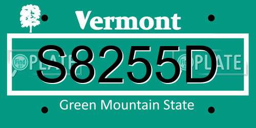 S8255D Vermont License Plate