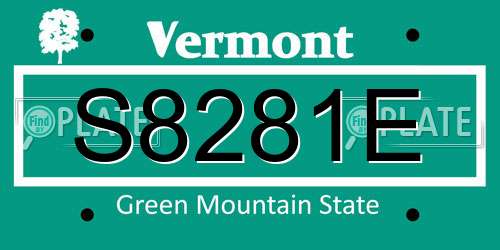 S8281E Vermont License Plate
