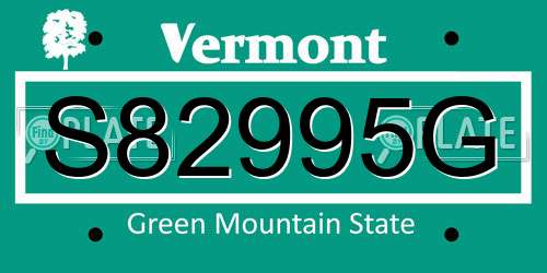 S82995G Vermont License Plate