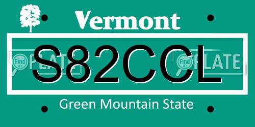 S82CCL Vermont License Plate