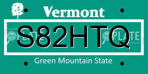 S82HTQ Vermont License Plate