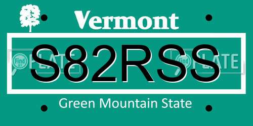 S82RSS Vermont License Plate