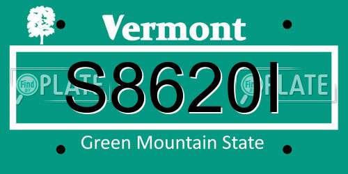 S8620I Vermont License Plate