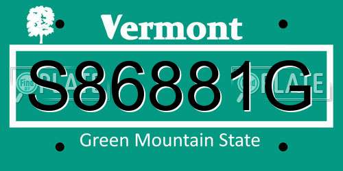 S86881G Vermont License Plate
