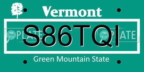 S86TQI Vermont License Plate