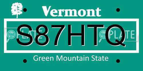 S87HTQ Vermont License Plate