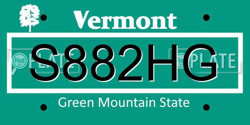 S882HG Vermont License Plate