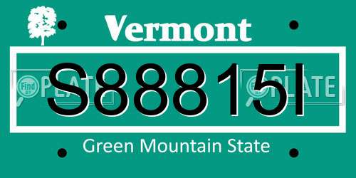 S88815I Vermont License Plate