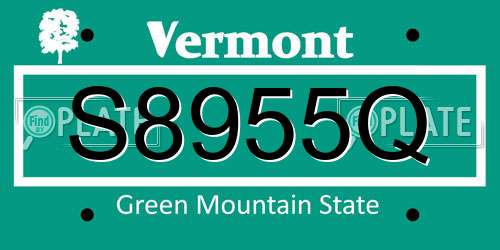 S8955Q Vermont License Plate