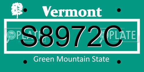 S8972C Vermont License Plate