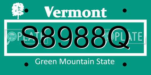 S8988Q Vermont License Plate