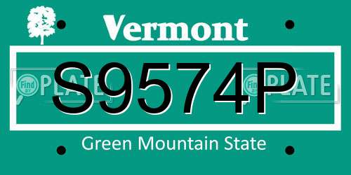 S9574P Vermont License Plate