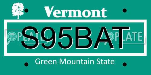 S95BAT Vermont License Plate