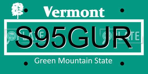 S95GUR Vermont License Plate