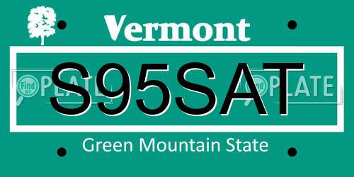 S95SAT Vermont License Plate