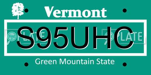 S95UHC Vermont License Plate