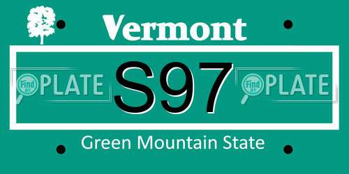 S97 Vermont License Plate