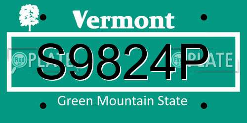 S9824P Vermont License Plate