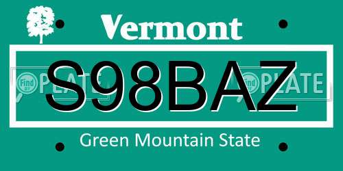 S98BAZ Vermont License Plate